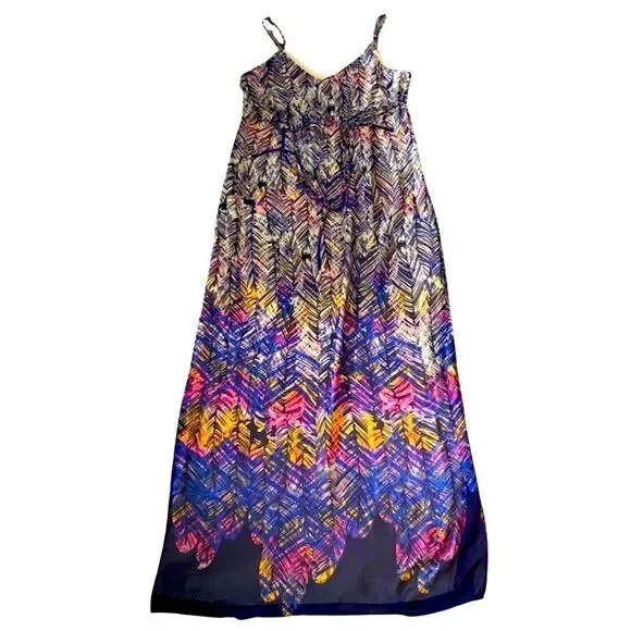 Charlie Jade, Colorful Boho, Feather Print Maxi Dress - Picture 4 of 16